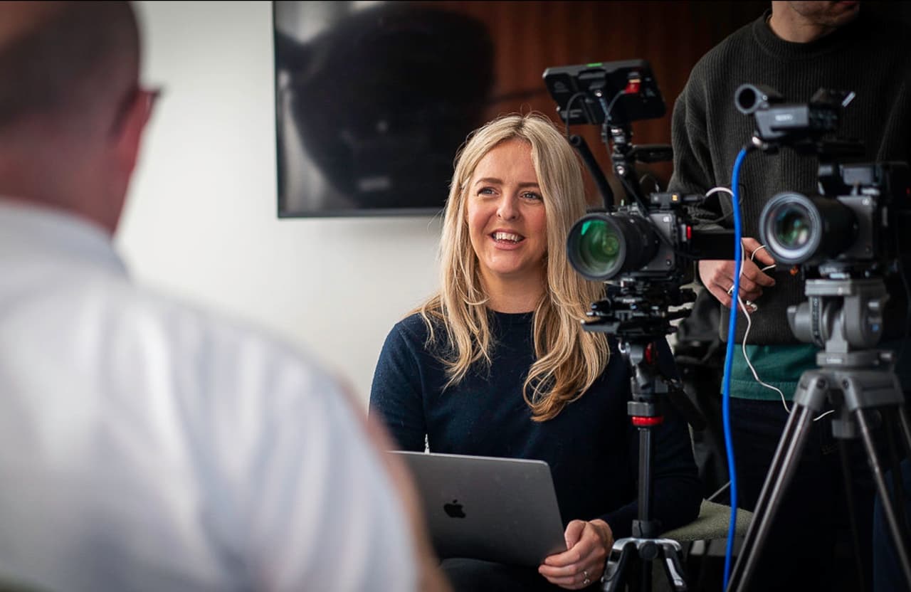 MHF Creative crew filming a contributor for Stulz