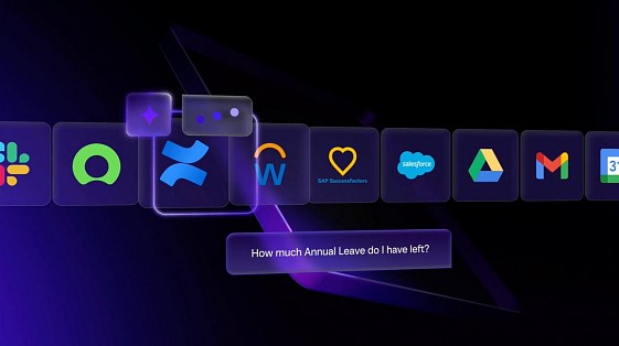 Unily Glass AI-powered digital workplace interface featured in a product launch video by MHF Creative