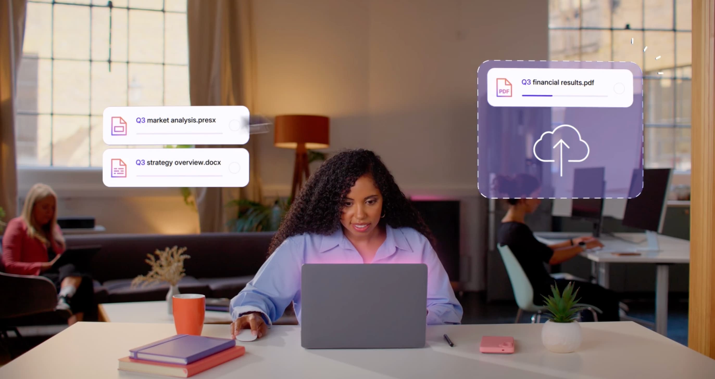 Product UI and motion design from the Unily Content Studio launch film