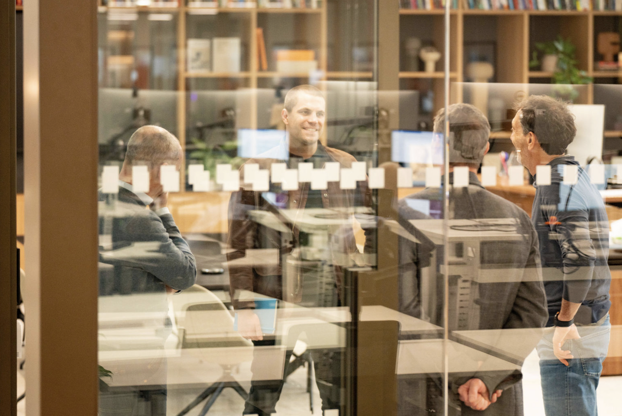 Corporate team conversation