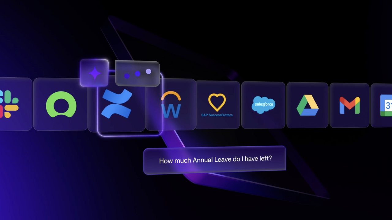 Animated SaaS platform interface shown on screen