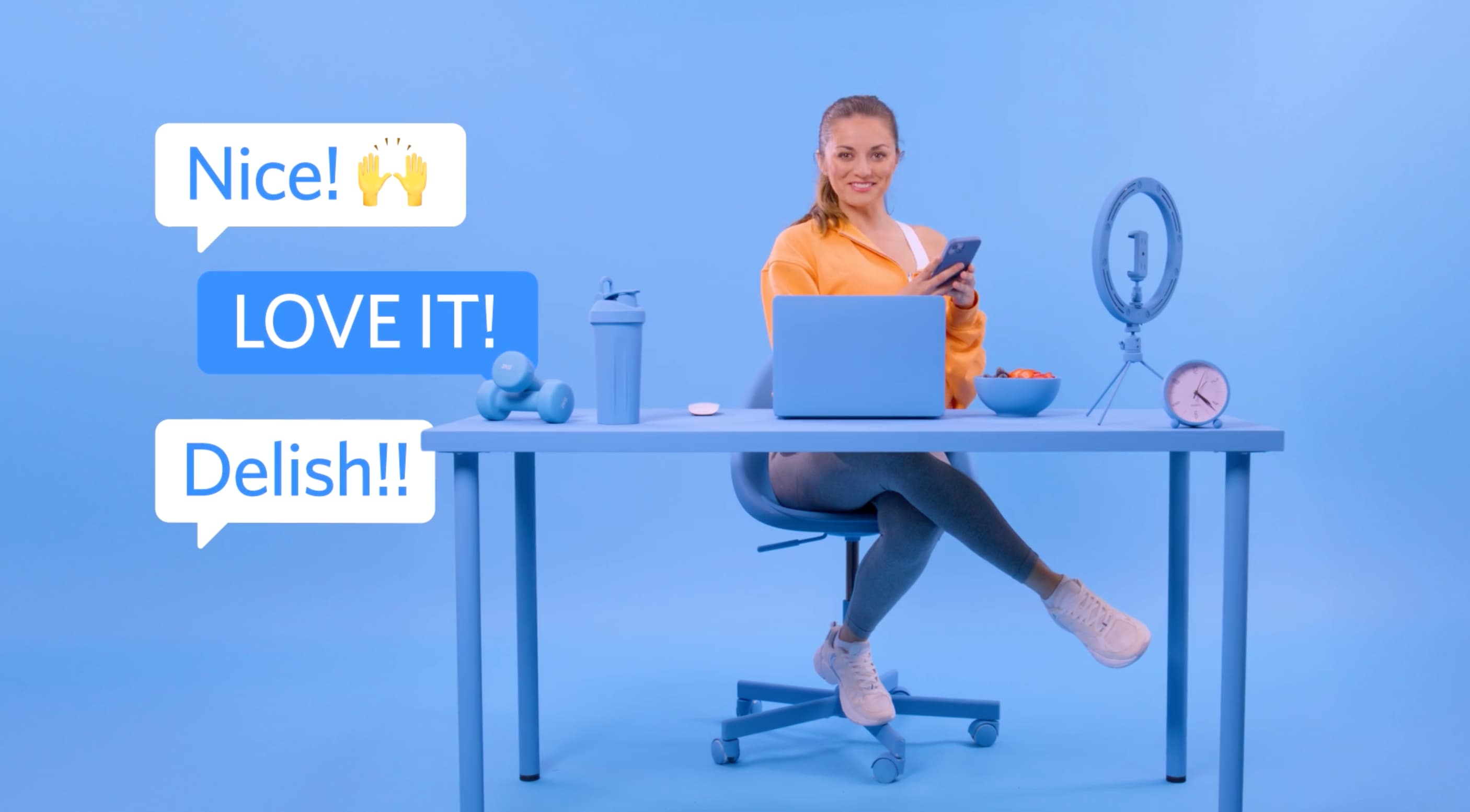 Awin Grow Your Own Way brand film for advertisers featuring a woman in orange at a laptop